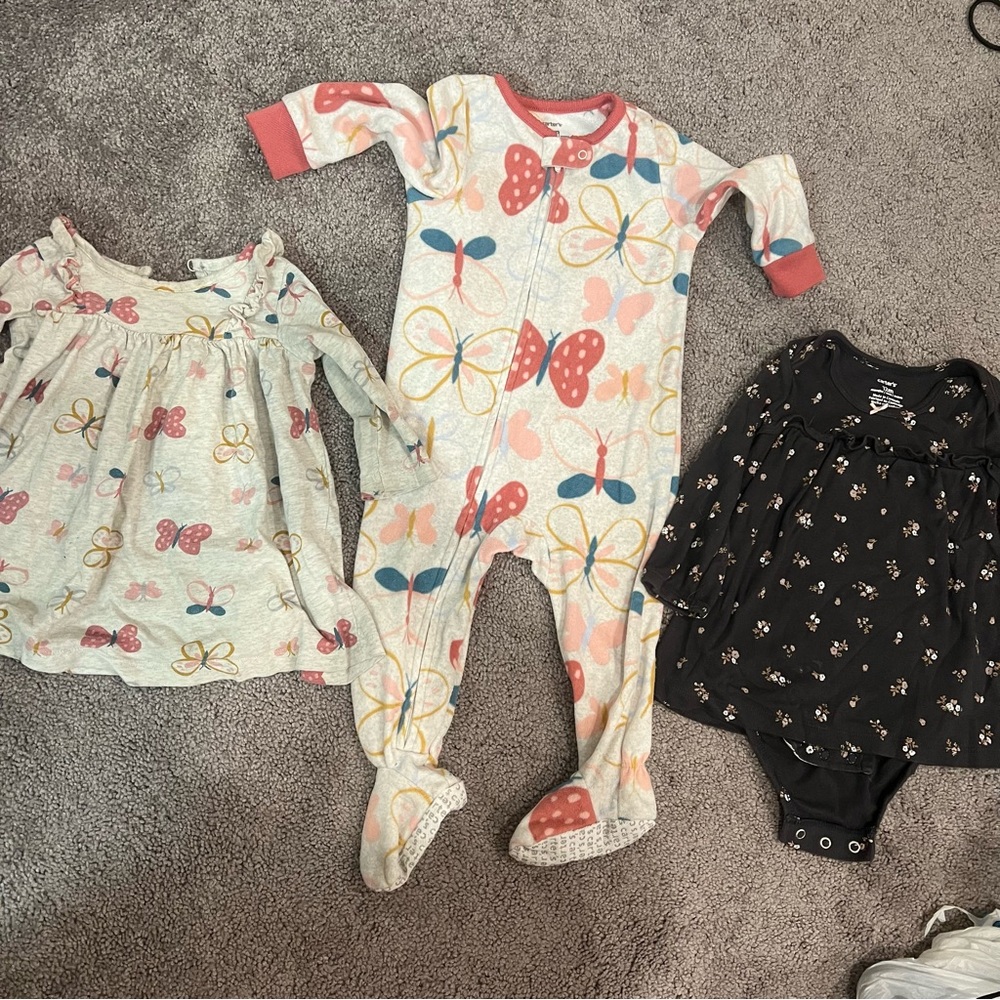 Girls baby toddler clothes dress bodysuit pajama shirt